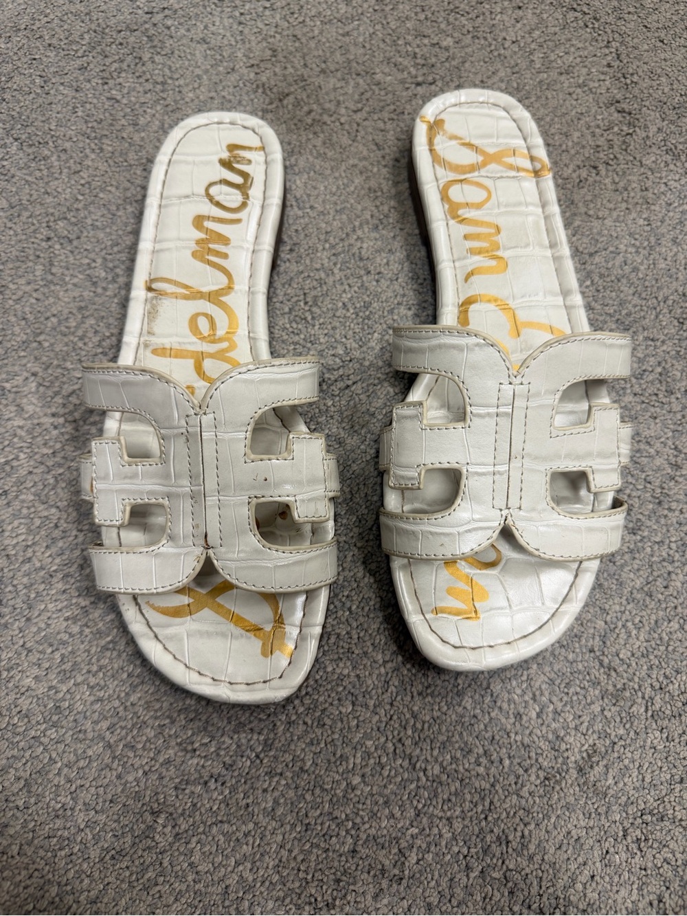 Sam Edelman White Women's Slide Sandals